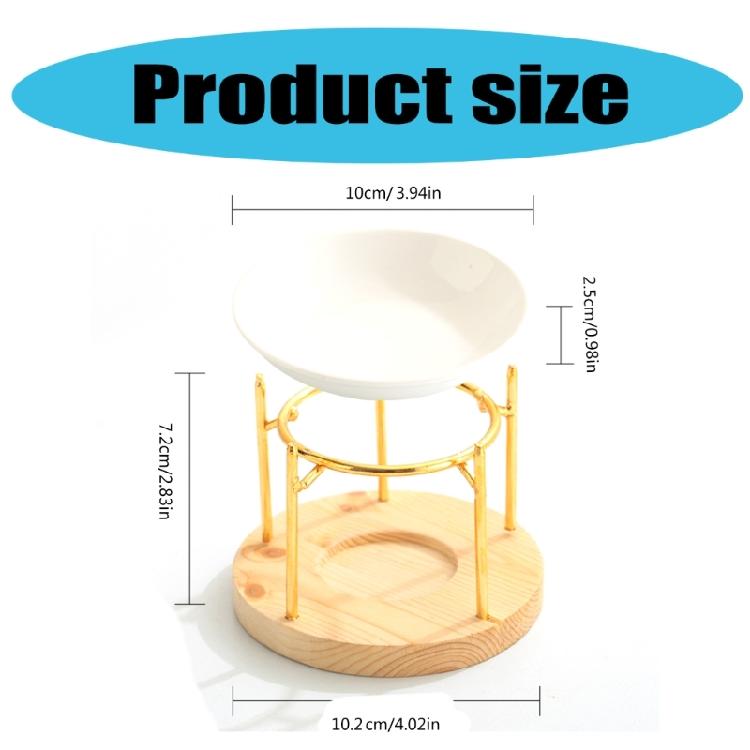 Ceramics Essential Oil Warmer Tealight Candle Holder Aromatherapist Wax Melt Burners Diffuser Wood Stand for Relaxation