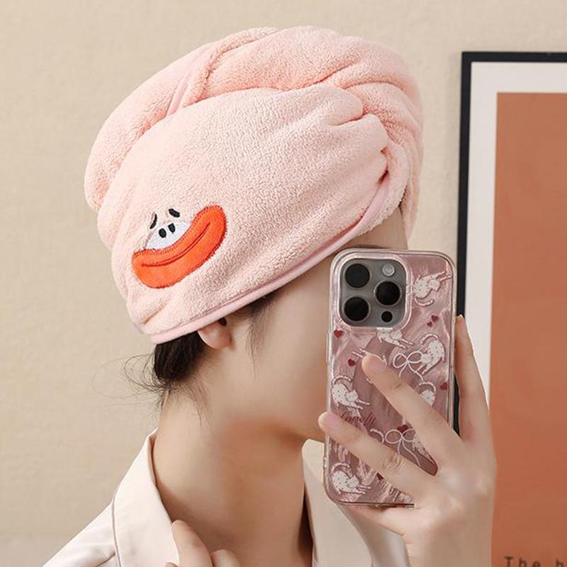Cute Polyester Hair Towel Wrap For Kids,Hair Drying Towels Rapid Dry Hair Turban Funny Twist Hair Towel For Women Girls Kids