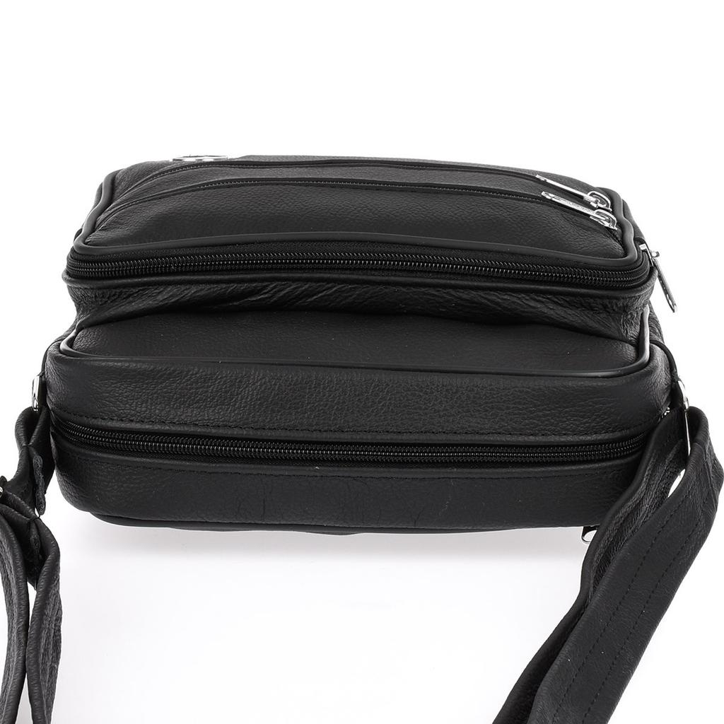 Men's Black Leather Bag Beltimore Spacious with Strap G77