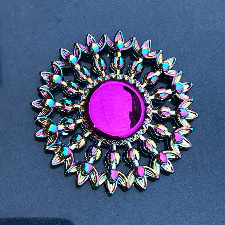 Colorful Zinc Alloy Fidget Spinner: Black Tech Stress-Relief Toy for Students and Kids.