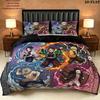 Demon Slayer Kimetsu No Yaiba Pattern Bedding Quilt Set Quilt Cover Pillowcase Home Birthday Gift(1 * Duvet Cover + 2 * Pillowcase, Without Core)