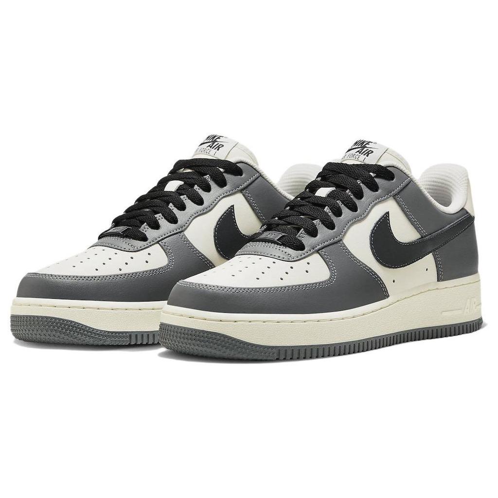 Nike Air Force 1 Leather Slip Resistant Durable Lightweight Low Top Skate Shoes Unisex Sneakers White Gray Black FD9063-100