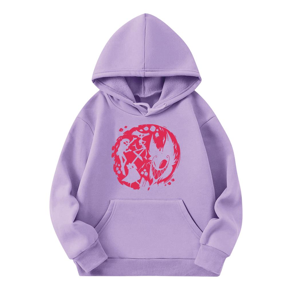 Child Fashion Lightweight Long Sleeve Pullover With Pockets  Print Hoodie