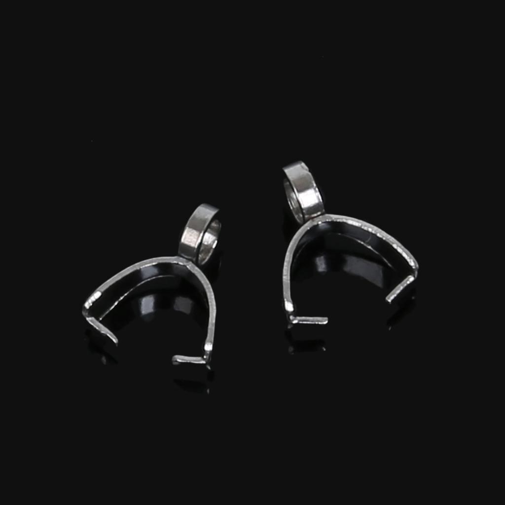 20pcs Clasps Stainless Steel Pendant Pinch Clips Bails Charm Necklace Connectors Beads Jewelry Findings DIY