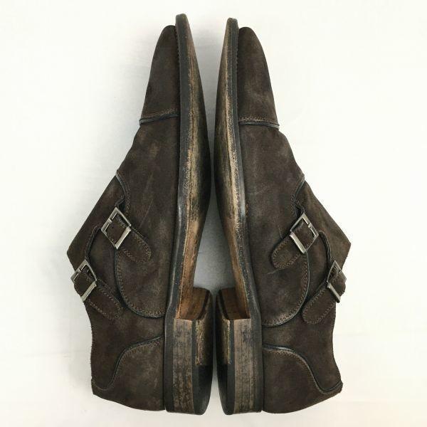 MAGNANNI Wildleder Doppel-Monk-Strap Business-Schuhe Größe 40 25,0 Herren(GEBRAUCHT)