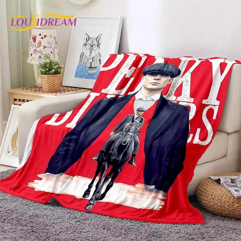 3D P-Peaky Blinders Tommy Shelby Měkká flanelová deka na postele, do ložnice, na pohovku, na piknik, Přehozová deka na přikrytí venku, Pro volný čas, Dárek