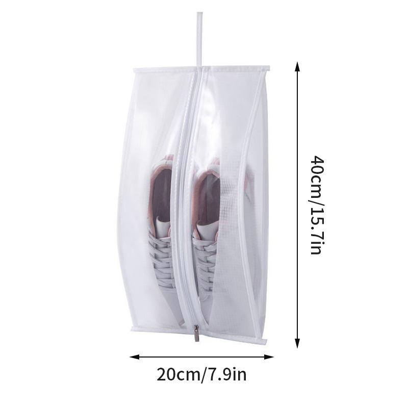 PEVA Portable Shoe Storage Bag Zipper Shoes Closet Organizer Travel Waterproof Pocket Large Capacity Sundries Bag Shoe Pouch