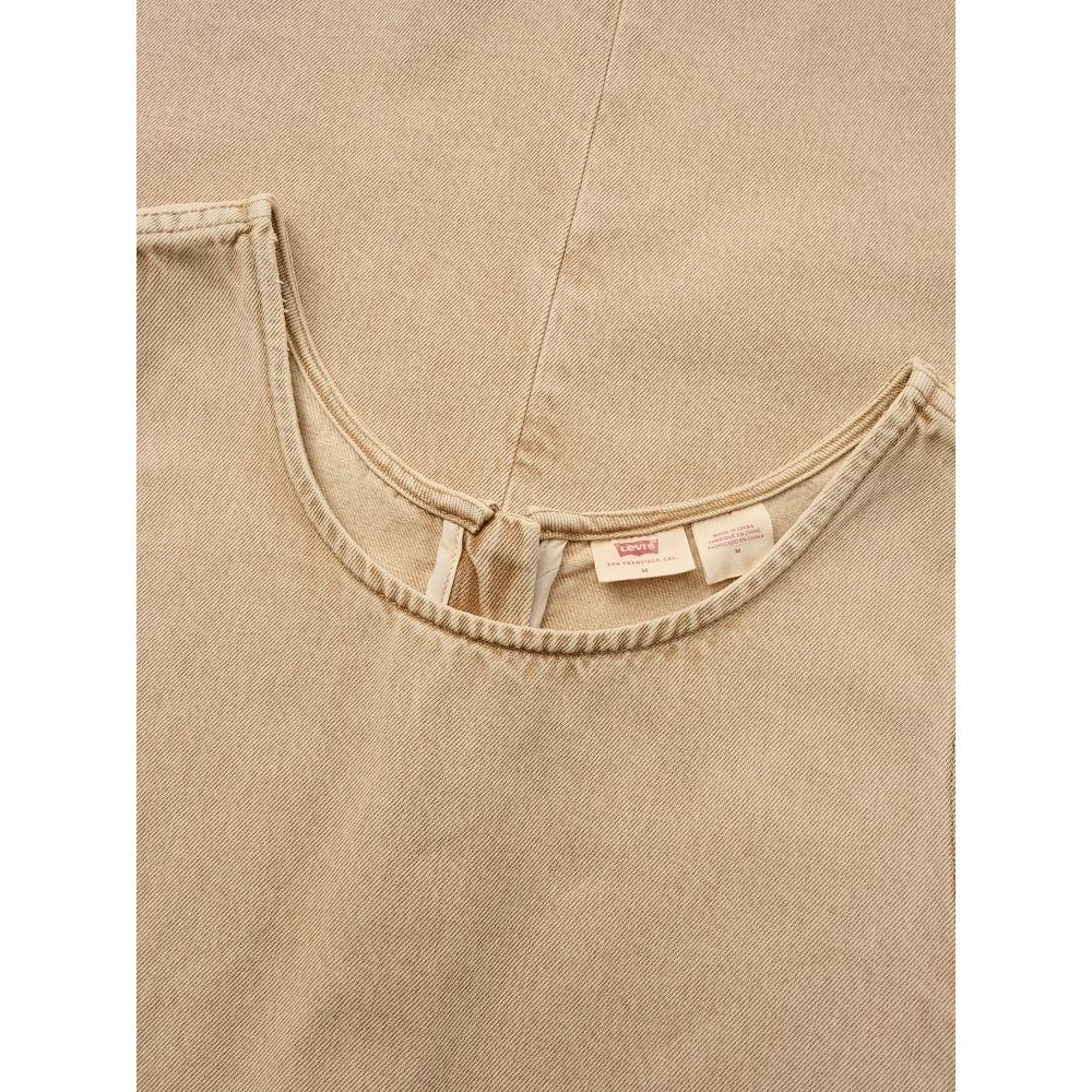 Levis Casual Comfortable Denim Sleeveless Dress Women Dresses Beige 003SJ-0000