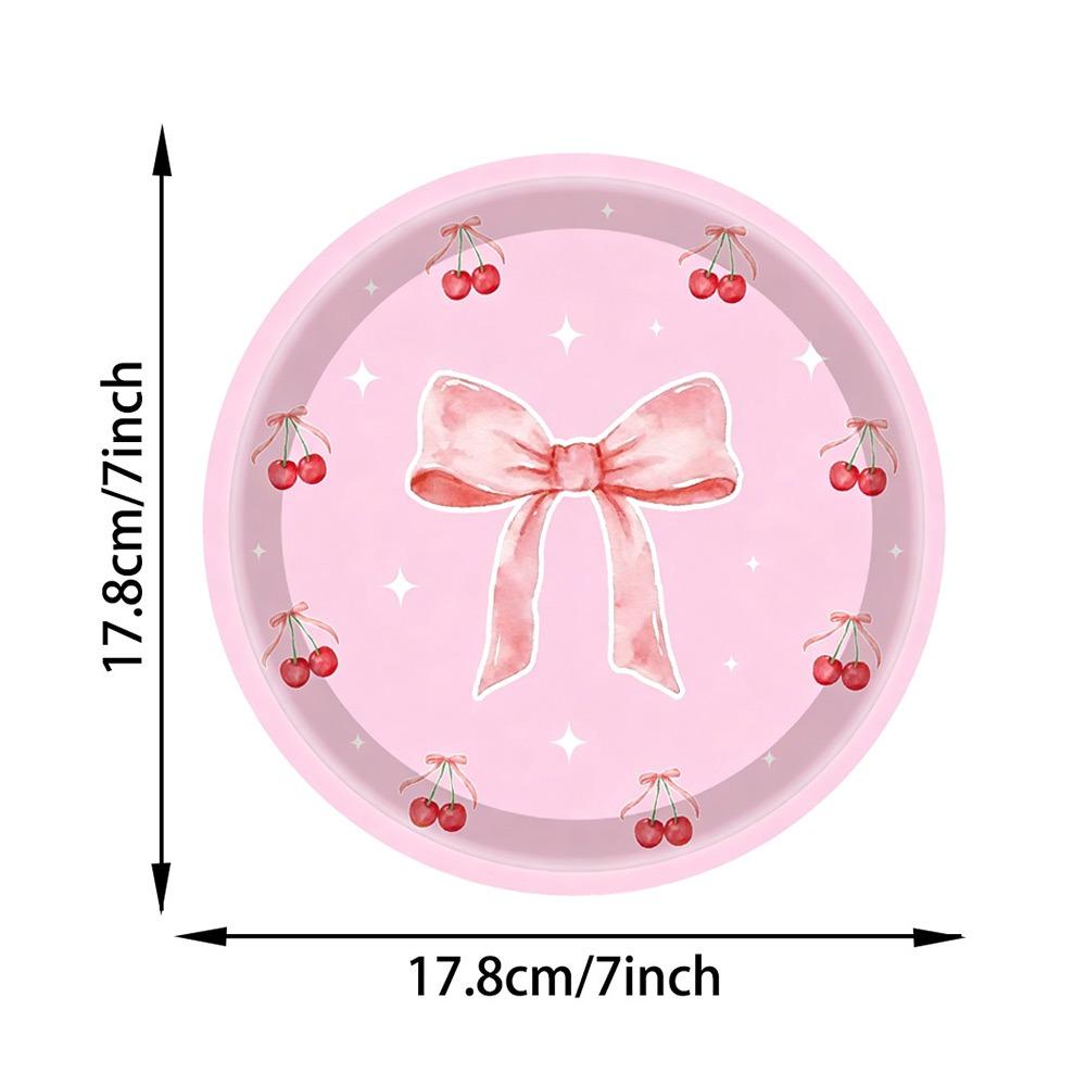 10pcs 7Inch Size Disposable Tableware Pink Color Birthday Party Decor Birthday Party