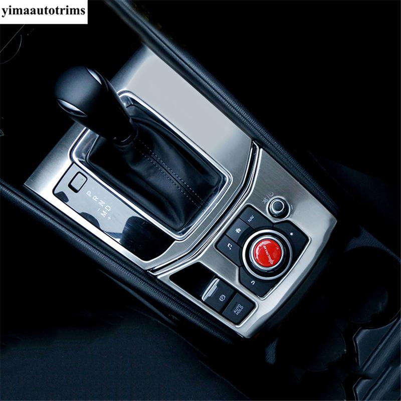 LHD RHD Car Gear Shift Shifter Box Panel Cover Trim Stainless Steel / ABS Accessories Interior For Mazda CX-5 CX5 2017 - 2024