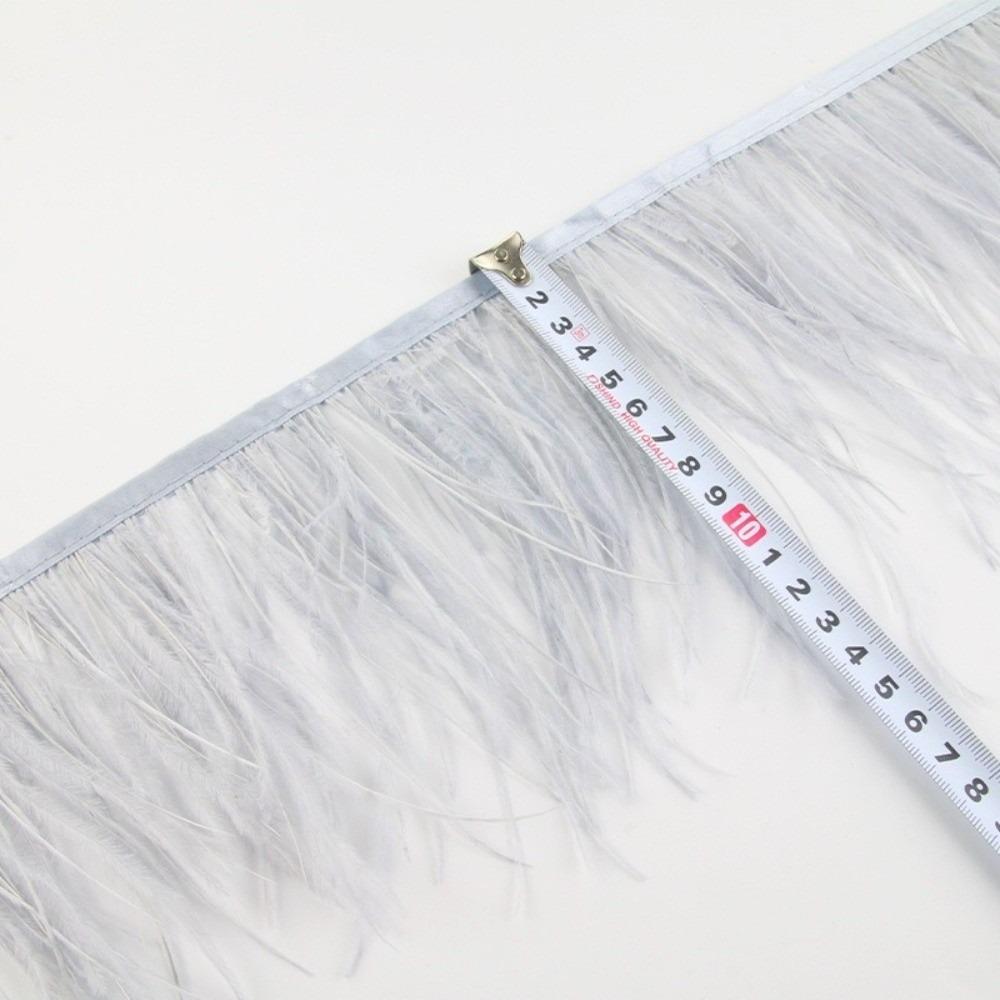 1 Meter Ribbon Tassel Natural Ostrich Feathers Sewing Decoration 10-15cm Wide Apparel Fabric Feather Plumes Ribbon Selvage