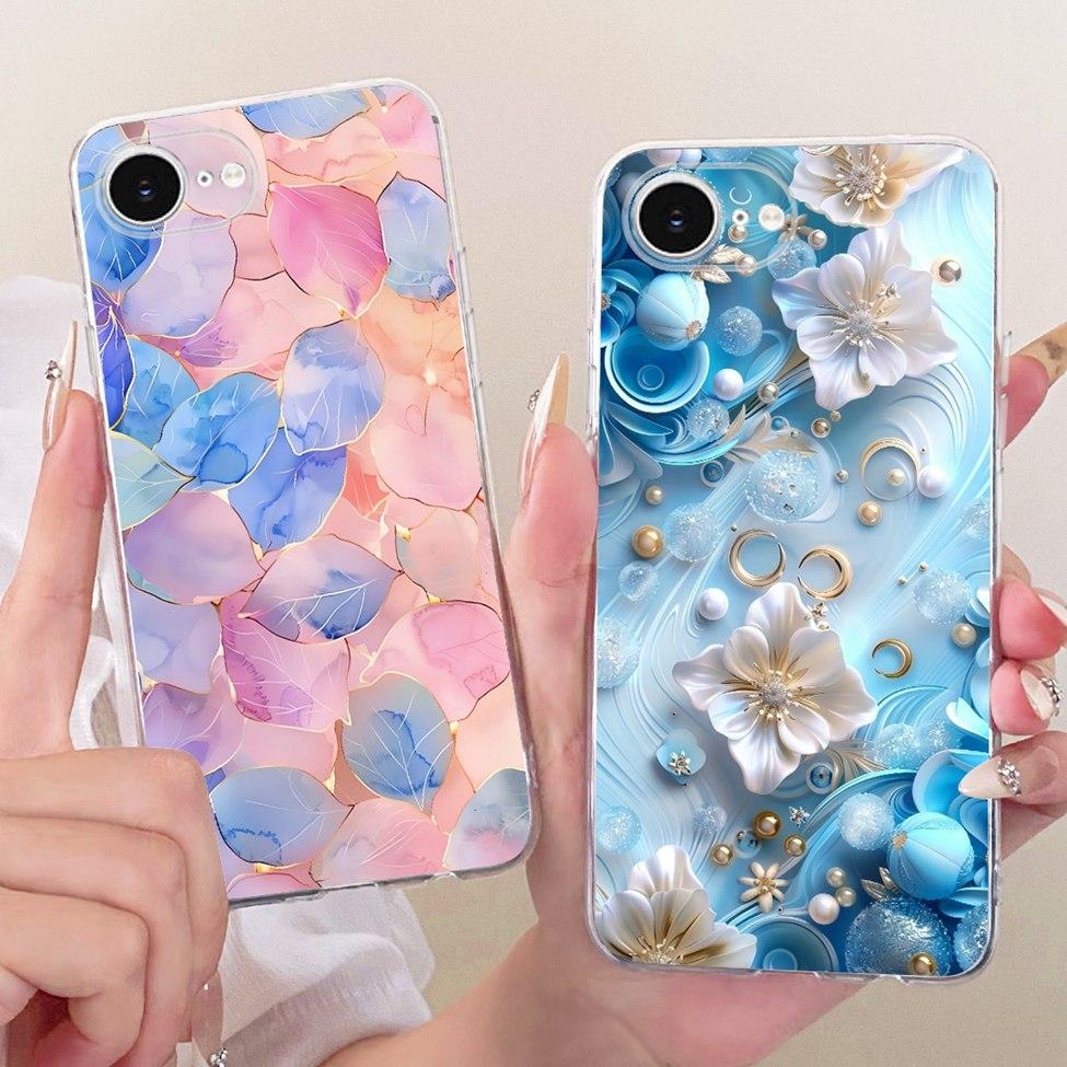Transparent Cover For iPhone 16e Case Cute Kawaii Fashion Butterfly Funny Painted Casing A3212 A3409 A3410 A3408