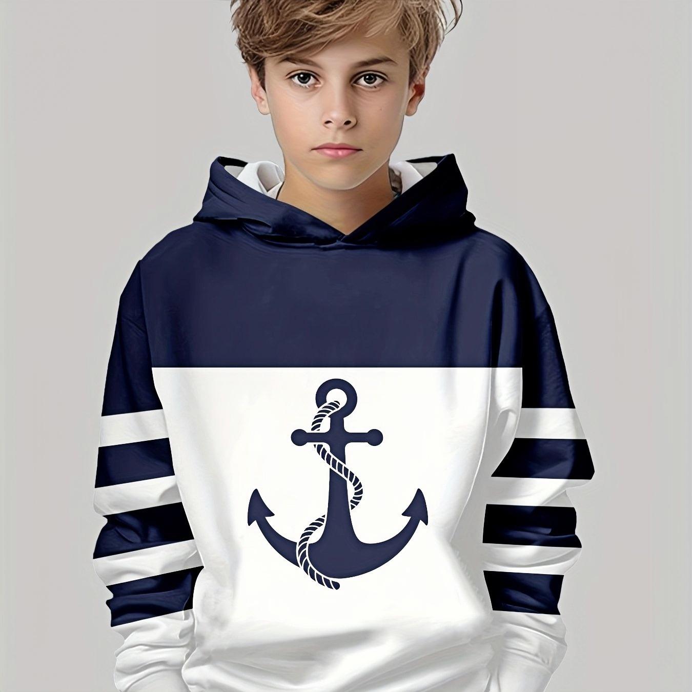 

Модный повседневный пуловер для мальчиков с 3D-принтом, спортивная одежда с длинным рукавом для весны и осени, худи для мальчиков для улицы 11-12Y