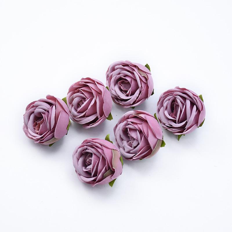 50/100pcs Artificial Flower Silk Rose Wedding Outdoor Garden Home Decor Accessories Diy Gift Candy Box Brooch Christmas Wreath
