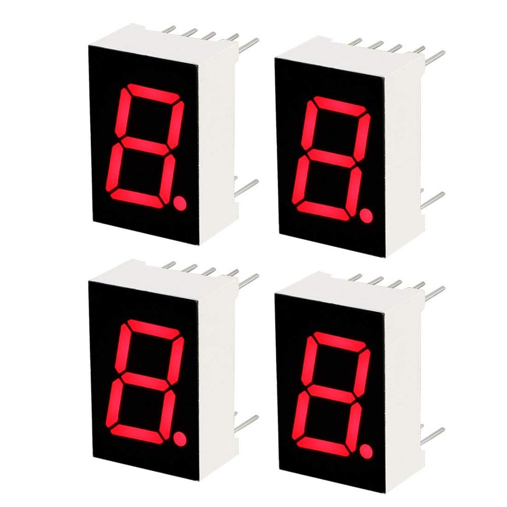 uxcell LED Digital Display 19 x x Pack of 4 Tube, 10-Pin, 1-Bit, 7-Segment, 12.7 8mm,