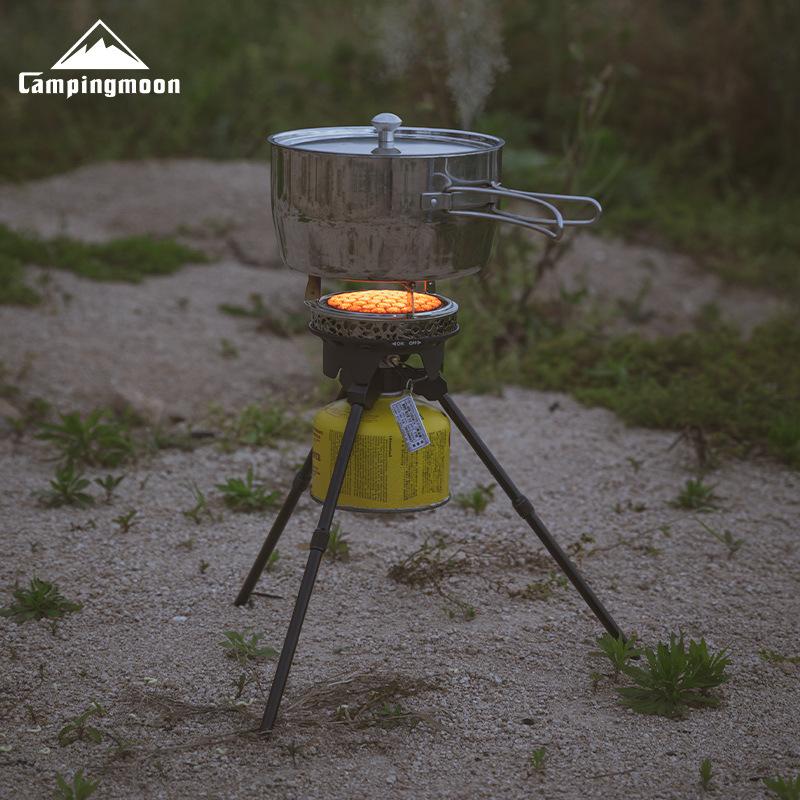 CAMPINGMOON Multi-functional Outdoor Portable Stove Head Tripod Support Camping Multi functional Stove Expansion Support