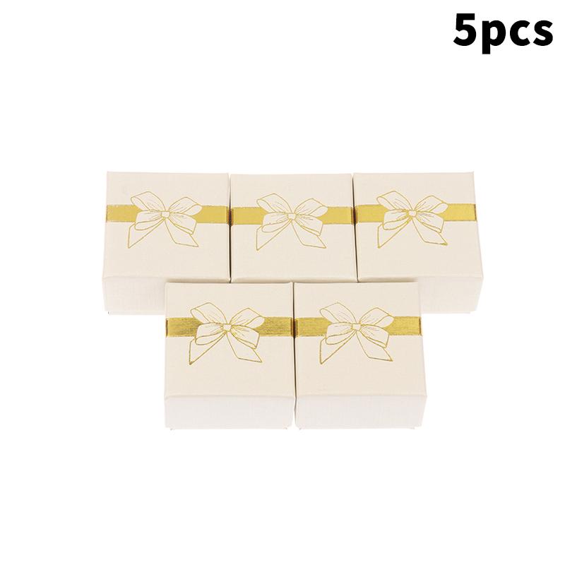 5Pcs Bow Jewelry Box Ring Earrings Bracelets Necklace Organizer Paper Jewelry Gift Packaging Box Wedding Proposal Supplies