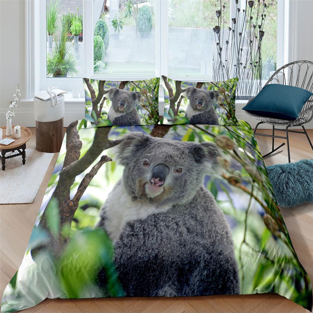 

Koala Duvet Cover Set Children Cute Animal Print Bedding SetBoys Girls Rainbow Butterfly Comforter Cover Floral Flowers Bed Set EU single(135x200cm)