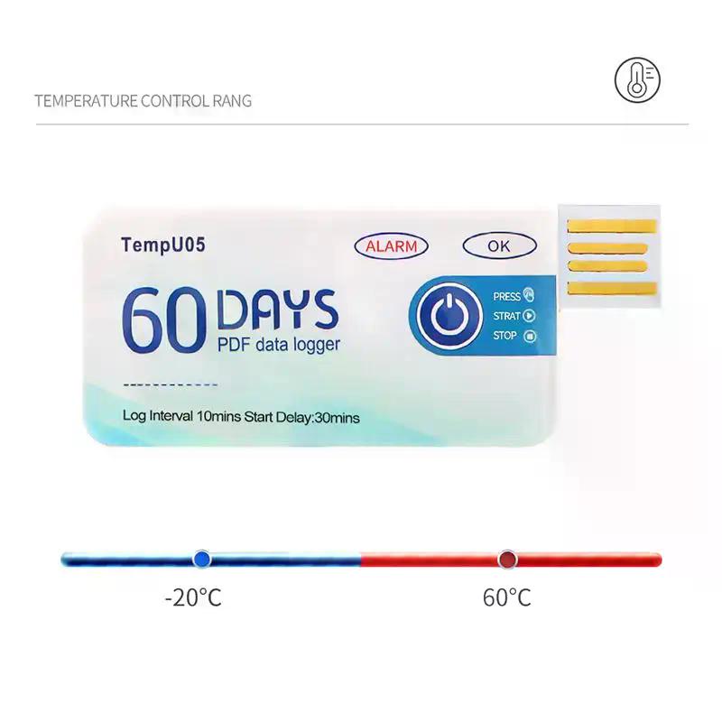 BHBD-Temperature Analyzer Tempu05 Temperature Data Logger 60 Days Disposable Temperature Analyzer PDF USB