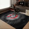 Sport Club Football Crest Printed Office Carpet Chair Cushion Entryway Rug, Rugs for Living Room, Bedroom Christmas Gifts