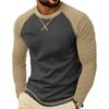 T-shirt da uomo a maniche lunghe raglan color block