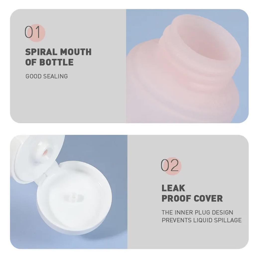 3pcs/set Travel Refillable Cosmetic Containers 60ML Travel Bottles Set Mini Squeeze Bottles for Toiletries Shampoo Conditioner