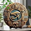 Vintage Horus Eye Metal Wall Art Hand Carved Rustic Home Decor