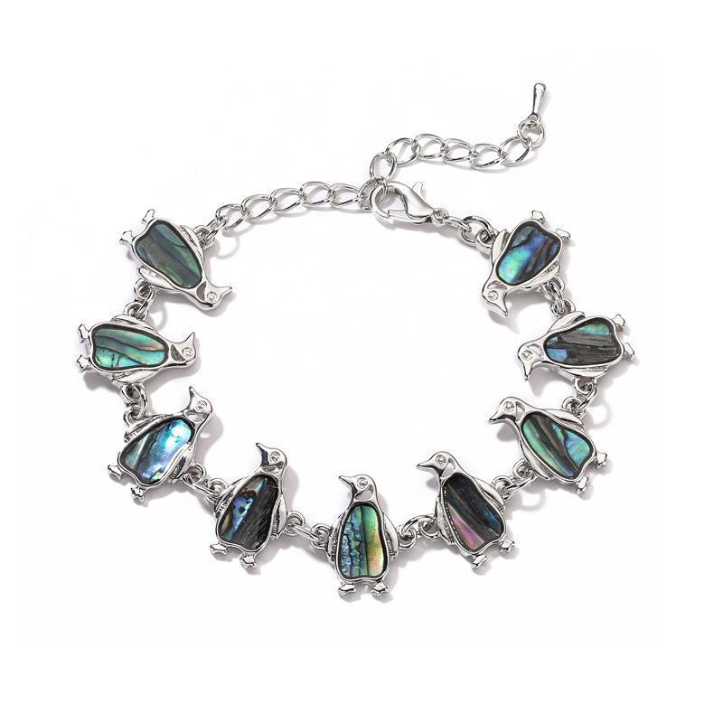 European & American Dual-Use Jewelry: Whale, Penguin, Butterfly, Abalone Shell Bracelet & Anklet