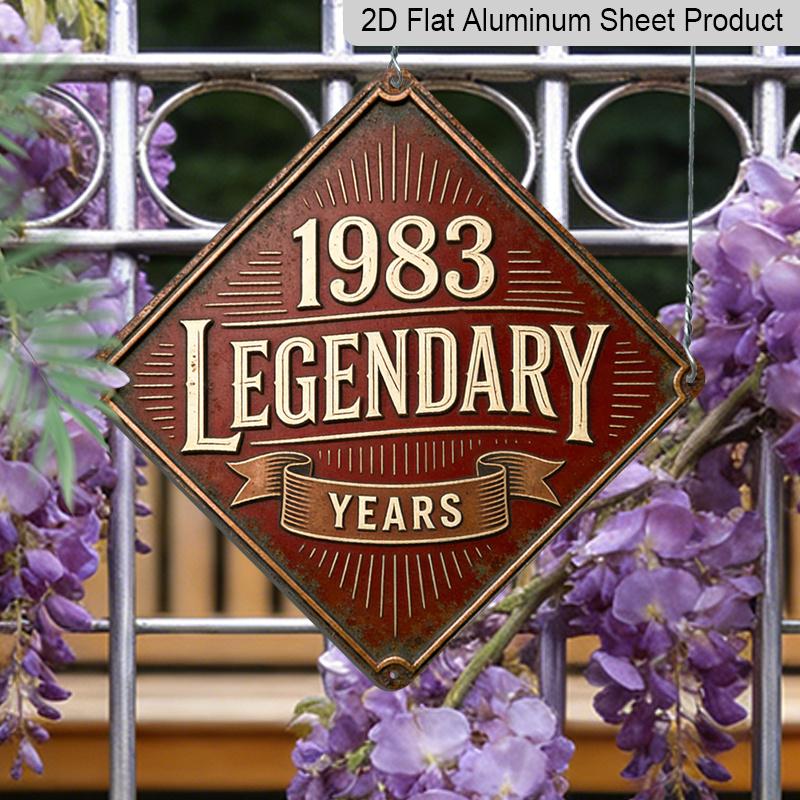

2D Flat - 1pc, Themed Around The Year 1983, Commemorative Decorative Gift for A Friend, Vintage Metal Sign, Suitable for Decorating Living Rooms 20*20cm