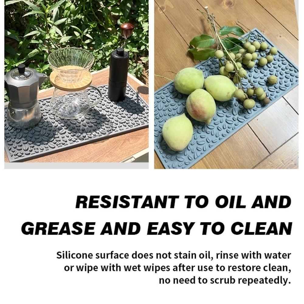 Silicone Coffee Bean Mat Thermal Insulation Waterproof Drainage Mat Coffee Accessories Non-slip Anti-Slip Pad Coffee Bar