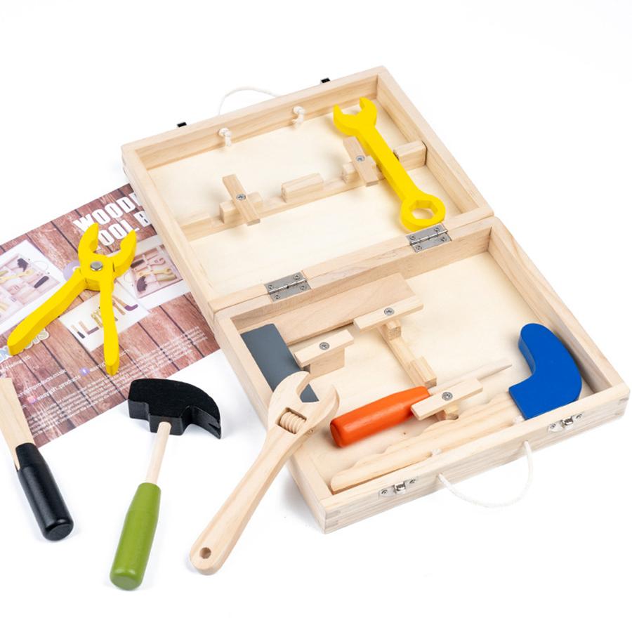 

Children s Wood Montessori Early Educational Tool Box Toy Set Pretend Play Games Household Tools Baby Toys for Kids Boys Girls