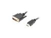 Kabeladapter Lanberg HDMI(M) - DVI-D(M)(24 + 1) 3m Dual Link vergoldete Kontakte 4K 30 Hz schwarz