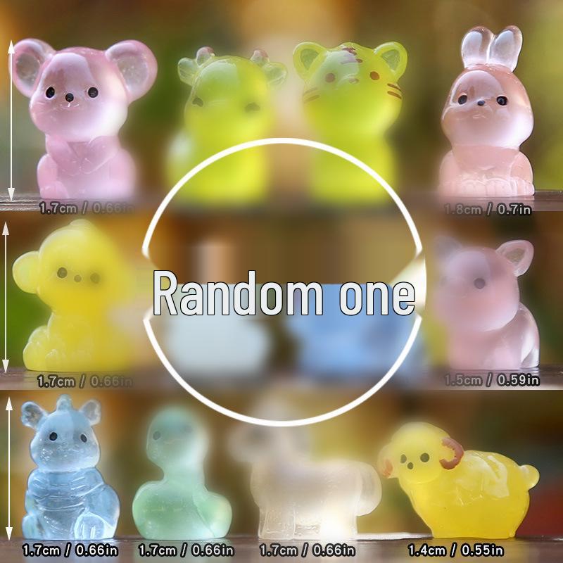 Mini Luminous Zodiac Animal Figurines: Dragon, Snake, Horse, Sheep Mini Luminous Zodiac