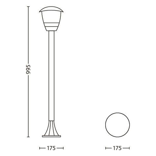 Venkovní sloupek Creek - Philips - Bílý V99,5cm - LED - Hliník