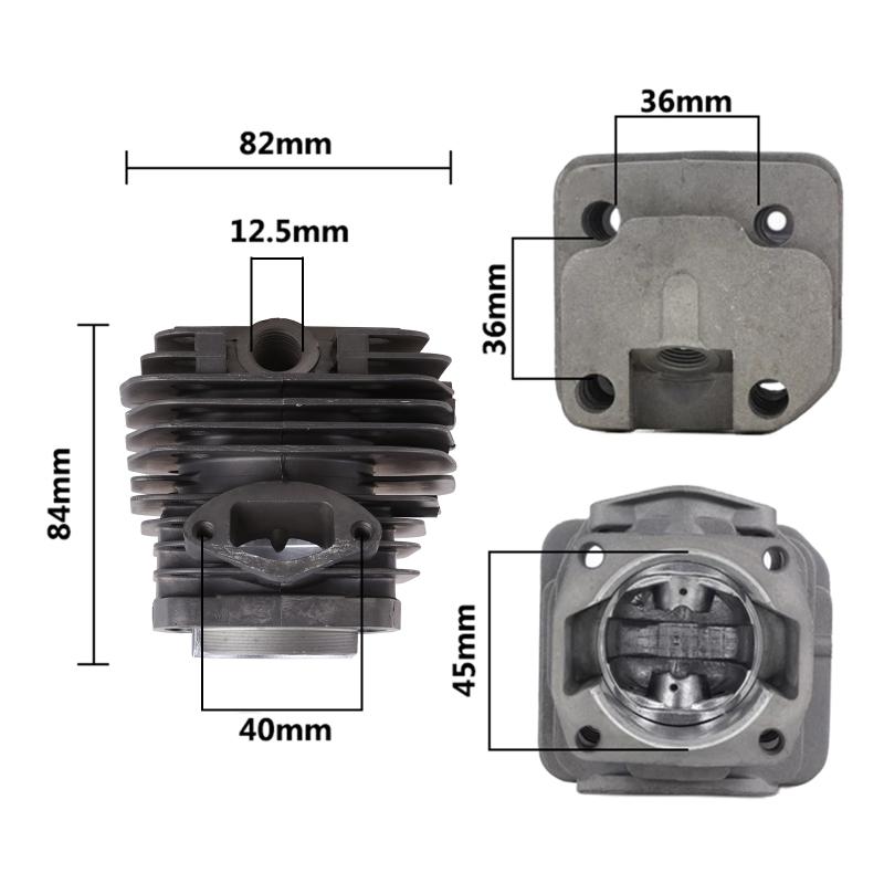 Durable Diameter 45mm Chainsaw Cylinder and Piston Set Fit 52 52cc Gasoline Oil Chainsaw for Chainsaw Engine Motor Parts