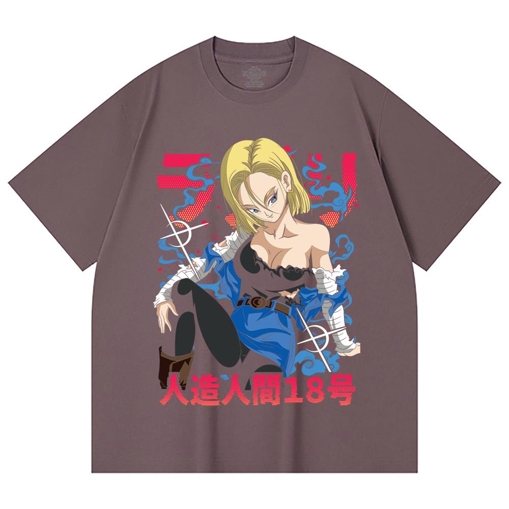 230 Gsm 100% Cotton Dragon Ball V24 Android Print Unisex Heavy Cotton T Shirt