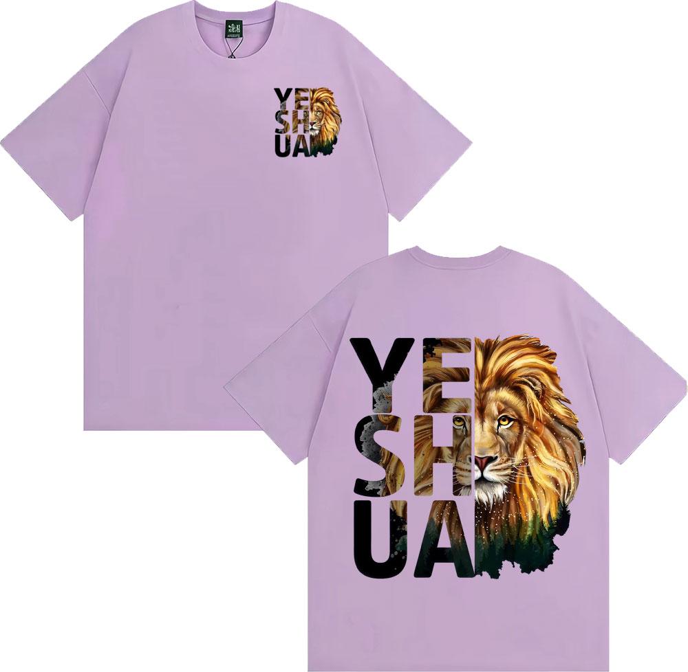 Mens Christian Apparel Jesus Is King T Shirt Keep Calm Trust God Yeshua T-shirts Man Women Vintage Cozy Cotton Oversized T-shirt