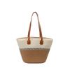 New Clash of Colours Summer Versatile Commuter Ladies Woven Tote Bag Simple Large-capacity Straw Bucket Bag