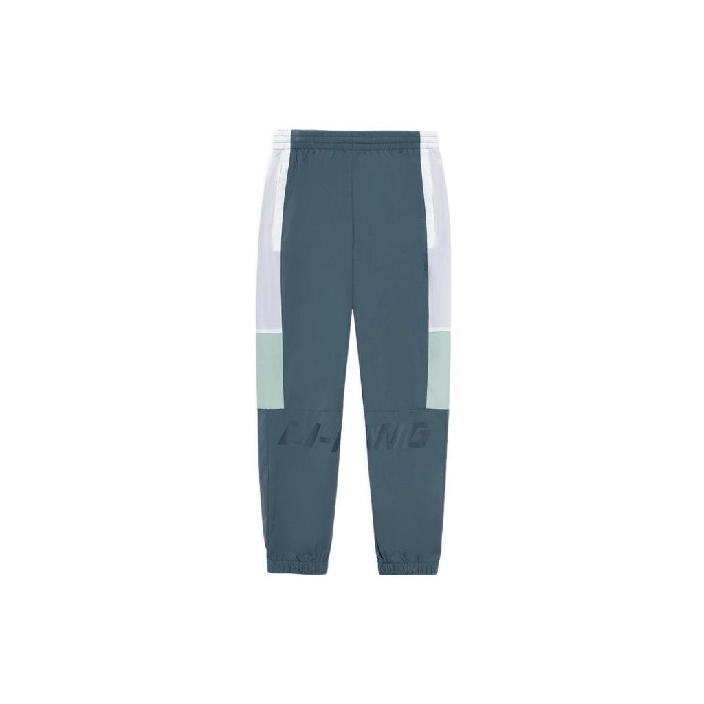 Li Ning Color Block Long Pants Men Bottoms Eggshell-Blue AYKS309-4