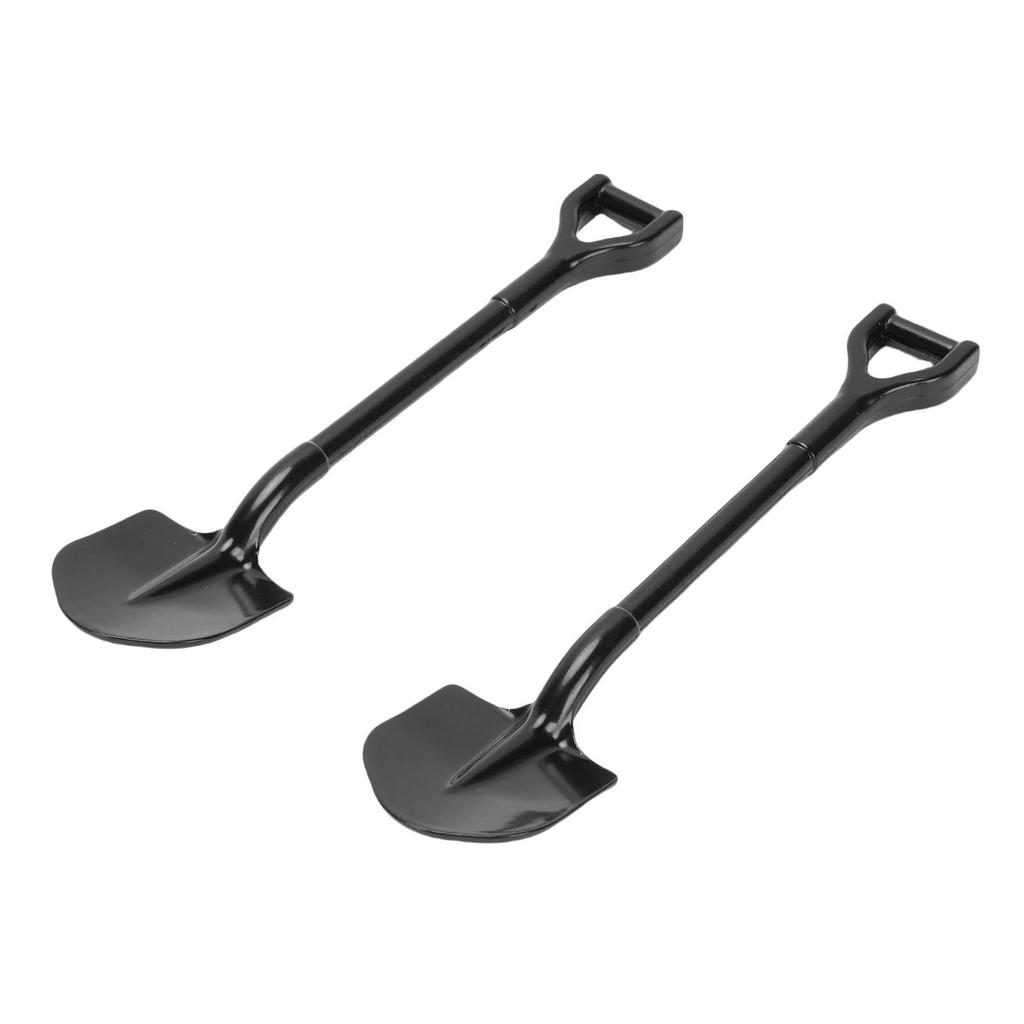 2PCS RC Simulation Metal Shovel Alloy RC Car Shovel Tool for 1 10 RC Crawler Decoration Accessories Black