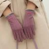 Winter Women Modal Warm Gloves Fur Trim Outdoor Riding Gloves Fashion Sports Driving