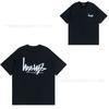 [2] American trendy brand short-sleeved t-shirt black and white collection printed short-sleeved t-shirt casual couple men and women of the same style