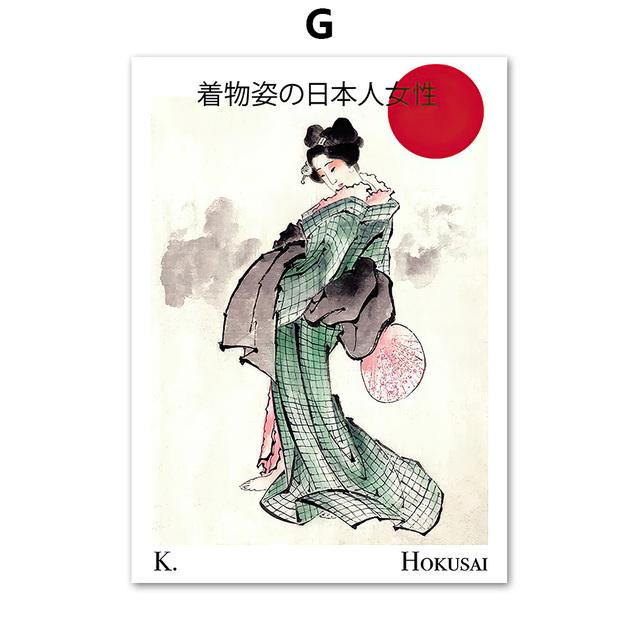 Kanagawa Ukiyoe Waves Tiger Lotus Geisha Nástěnná malba na plátně Severské plakáty a obrazy Nástěnné obrazy pro výzdobu obývacího pokoje