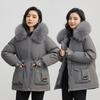 Pie Overcomes Women's Winter New Fleece Thickened Down Cotton Jacket Large Pocket Loose Cotton Jacket Waist Outside