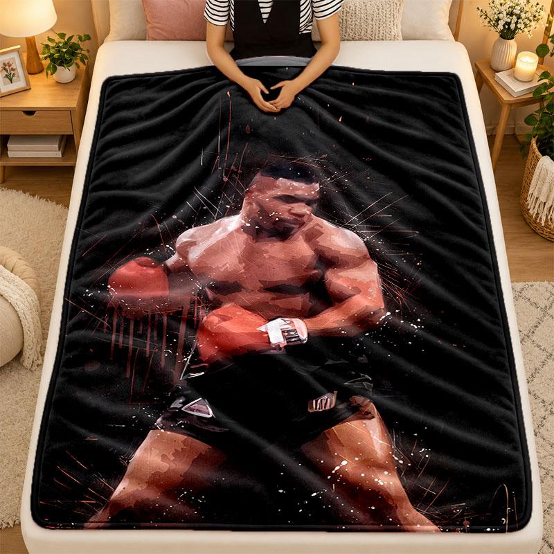 Flannel BlanketMike Tyson Warm Soft Throw Blanket for Indoor Sofa Bed Living Room Use