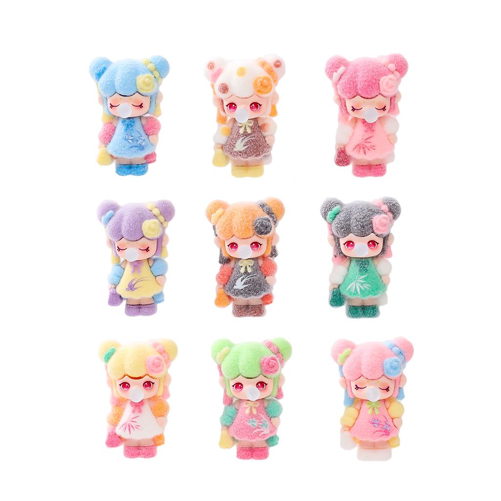 9pcs/Set Cute Bubble Blowing Girl Figure Toy Mini Figurine Desktop Decoration Model Ornaments Toys Boys Girls Christmas Gifts