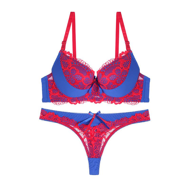 Neue Damen-BHs, modisch, sexy Spitzen-BH, Push-Up, Übergröße, dünne Körbchen, Bügel-BH, Bügel-Dessous, Unterwäsche, Tanga