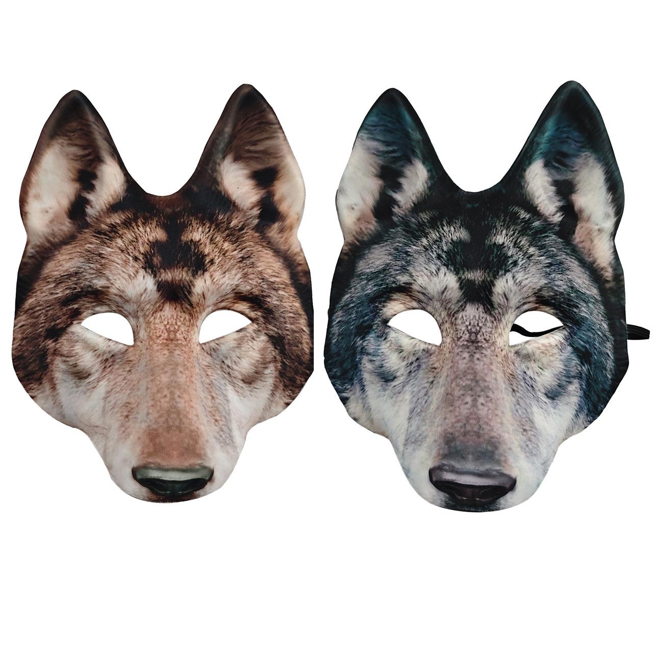 Feestdier wolfsmutsen, 2-pack One size fits all adults grijs/bruin