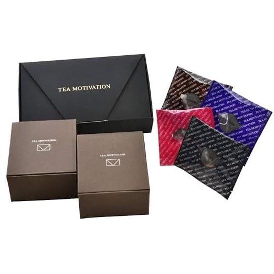 TEA MOTIVATION Black Gift Bag Assortment 22 Packs Earl Grey Darjeeling Assam Peach Apple WrappingHandbag Included Mothers Day FoodBeveragesAlcohol