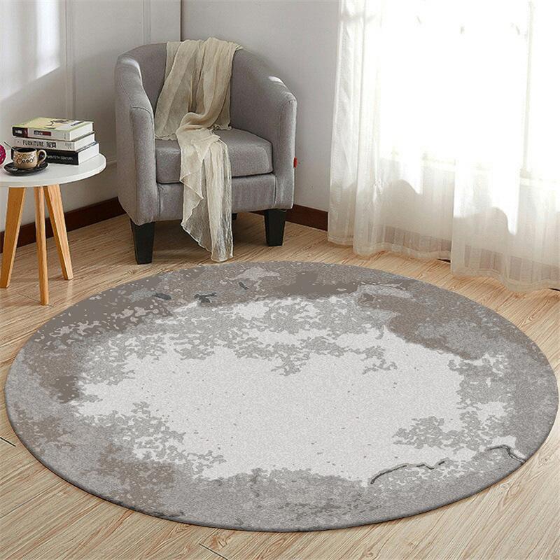 Modern Art Earth Moon Round Carpet Mat Rug Abstract Swirl Starry Sky Ink Splash  Home Decoration Living Room Bedroom Office
